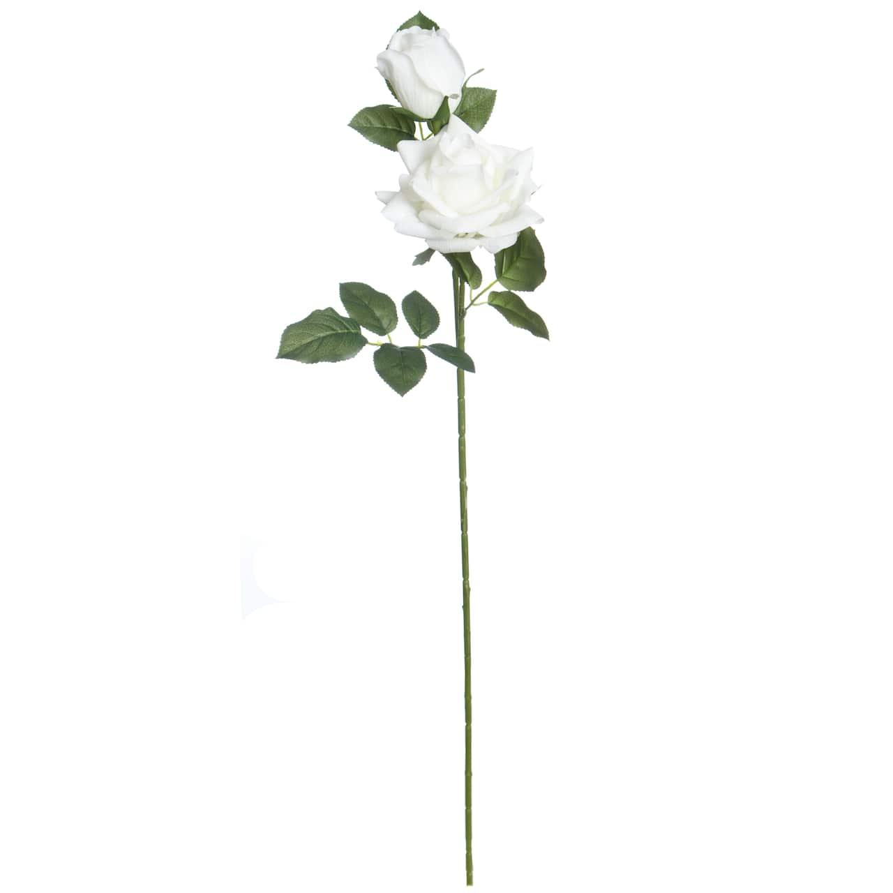 28" White Double Rose Faux Real Stem by Ashland®